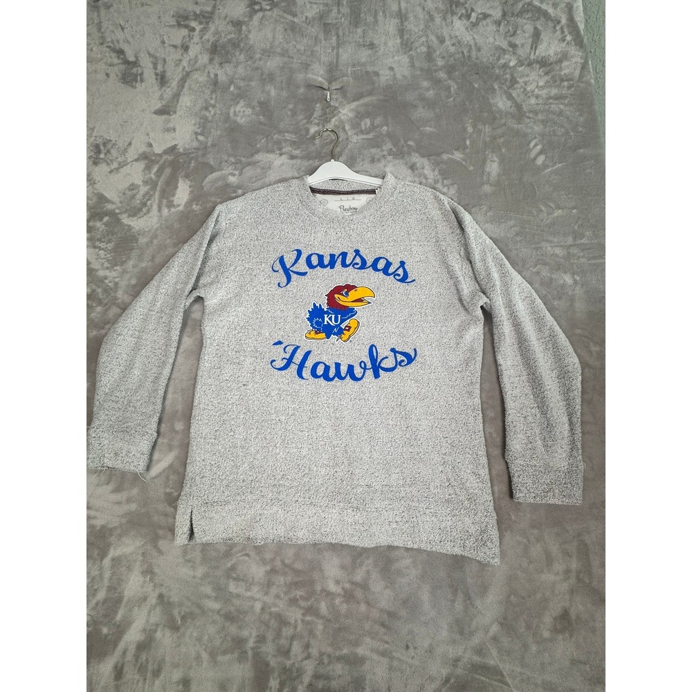 Pressbox‎ Kansas Jayhawks KU Crewneck Sweatshirt Grey Heather Women's Large